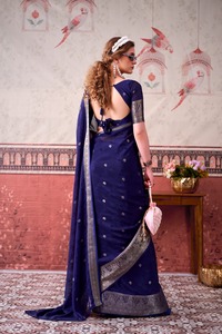 Indian Traditional Ethnic Casual Saree with Printed with Zari Weaving Work for Daily Wear and Festive Function for Women Outfit - Product Image 4