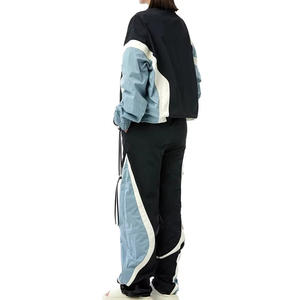 Women's <b>White</b> Black Solid Casual Hooded Short Sports Wear <b>Set</b> Long Sleeve Regular Fit Full Waterproof Fleece <b>2</b> <b>Piece</b> Outfit 100% - Product Image 4