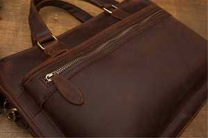 Maletín de Cuero 100% Genuino, Vintage, Resistente, para Oficina y Negocios, Impermeable, Casual, para Hombre, Modelo LLB-0325 - Product Image 4