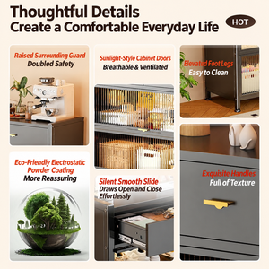 Armoire de rangement multifonctionnelle avec panneau perforé, design gain de place, grande capacité pour l'organisation de l'entrée et de la maison - Product Image 5