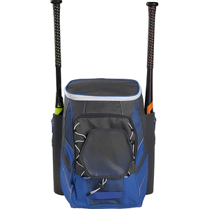 Mochila Deportiva Gris Azul para Béisbol con Doble Compartimento para Bates, Almacenamiento para Zapatos, Guante y Bungee, de Alta Calidad y Personalizable - Product Image 1