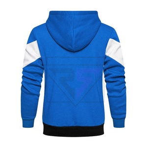 Sudaderas con capucha para hombre con cremallera completa de manga larga con estampado personalizado a la venta sudaderas con capucha térmicas cálidas de invierno para hombre de Color azul y negro - Product Image 2