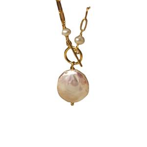 Collar de Nácar de Perla Ligera de Lujo con Cadena Versátil para Clavícula, Diseño de Flor de Piedra Natural, Moderno y Elegante - Product Image 5