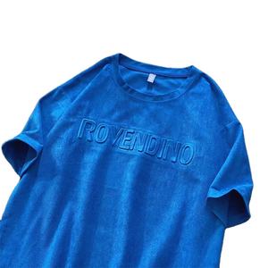 T-shirt en coton personnalisé pour hommes Impression graphique en relief Broderie graphique unie surdimensionnée T-shirts personnalisés à la mode à la mode - Product Image 6