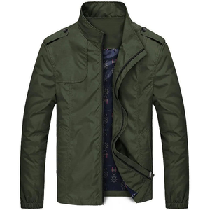 Chaqueta Ligera de Poliéster y Algodón para Hombre, con Cierre, Cuello Alto, Casual, Resistente al Viento, con Logotipo Personalizado OEM - Product Image 3