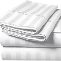 Juego de Ropa de Cama de Hotel Personalizable con Rayas Blancas, 300 Hilos, Microfibra Premium, Ecológica, Duradera, Transpirable, Moderna, Suave y Cómoda