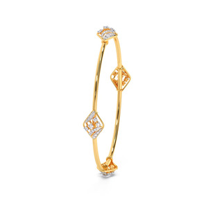 Pulsera de Diamantes Triple Floral Shield con Cadena Doble de Oro Amarillo y Diseño Central de Piedra Verde - Product Image 4