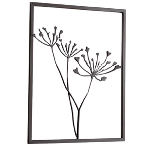 Superbe sculpture murale décorative de forme carrée moderne, en fer forgé fait main avec finition noire, art mural - Product Image 1