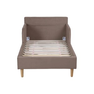 เตียงเด็กปรับระดับได้ หุ้มกำมะหยี่ เตียงเด็กวัยหัดเดินขนาดทวิน ดีไซน์ทันสมัย แข็งแรง ทนทาน โครงไม้ แข็งแรง นั่งสบาย เหมาะสำหรับห้องนอนเด็กและโรงเรียน - Product Image 2