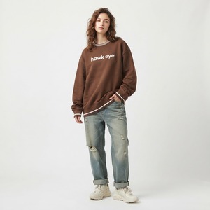 เสื้อฮู้ด HAWK EYE SPORTS รุ่น Autumn/Winter สำหรับผู้หญิง ผ้าถักเนื้อนุ่ม สไตล์สตรีทแวร์ ไม่มีซับใน ทรงหลวม ระบายอากาศได้ดี น้ำหนัก 360 กรัม - Product Image 1