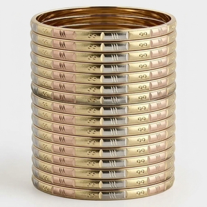 กำไลข้อมือดีไซน์เนอร์ ORO-Z หลายสีเมทัลลิกสไตล์ชาติพันธุ์แบบดั้งเดิม ชุบทองและเงิน ตัดด้วยเลเซอร์ ลวดลายสลัก สำหรับผู้หญิง - Product Image 4