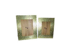 Rectangle Metal Photo <b>Frame</b> with <b>Black</b> Patterned Border and Brass Cladding Durable Home Decoration - Product Image 4
