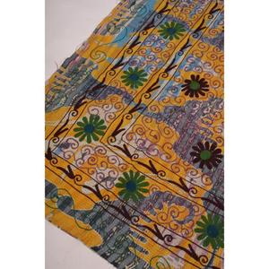 Colcha Lavinas Kantha Suzani Bordada a Mano, Colcha Floral de Algodón Vintage, Manta Boho India, Ropa de Cama Lavable - Product Image 4