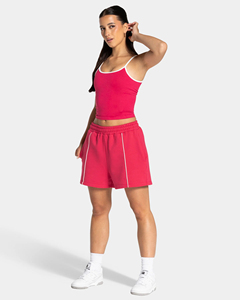 Shorts décontractés pour femmes en polaire de qualité supérieure, logo personnalisé brodé, taille élastique, coupe-vent, respirant, polyester/coton - Product Image 2