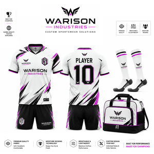 High Quality Unisex Soccer Uniform Kit Sublimation 100% Polyester Football Teamwear Jersey Short Socks Set - Product Image 6