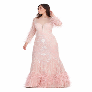 Modern Women's Mermaid Gown | India Floor-Length Formal Wedding Dress with Natural Embroidery | Custom Color & Size - Product Image 1