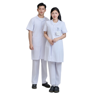 เสื้อโค้ทแลปผ้าฝ้ายแขนสั้นสำหรับผู้ชาย/ผู้หญิงเสื้อโค้ทสำหรับแพทย์แพทย์ดีไซน์ทันสมัย - Product Image 2