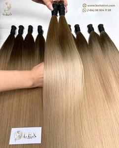 วิกผมแท้เวียดนามแบบลูกไม้ด้านหน้า ผสมสีบลอนด์ออมเบร ลอนเด้งตรงธรรมชาติ  ถักทอสองชั้นด้วยเครื่องจักร สำหรับผู้หญิง - Product Image 2
