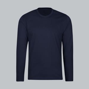 Camiseta de Manga Larga con Cuello Redondo para Hombre, Logotipo Personalizado en la Parte Delantera, 100% Algodón Tejido, Ecológica, de Secado Rápido, Tela de 220g, Corte Regular Informal - Product Image 4