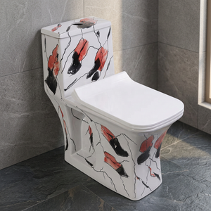 WC monobloc de luxe en porcelaine colorée, à poser au sol, pour salle de bain haut de gamme - Product Image 2