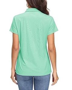 เสื้อโปโลผู้หญิงผลิตจากโรงงาน ราคาขายส่ง รับทำโลโก้ตามสั่ง พร้อมสี ขนาด และโลโก้ที่กำหนดเอง เสื้อยืดโปโลผู้หญิง ระบายอากาศได้ดี - Product Image 2