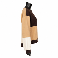 Sweat-shirt oversize femme OEM color block 300 GSM 65% coton 35% polyester molleton surélevé streetwear personnalisé