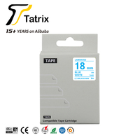 Cartouche de ruban adhésif compatible Tatrix SS18BW LC-5WLN 18 mm bleu sur blanc pour imprimante d'étiquettes Epson pour imprimante d'étiquettes KING JIM