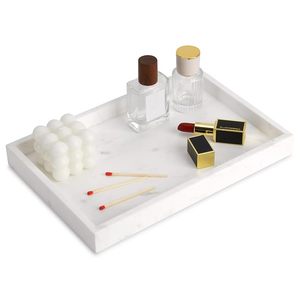 Marble Rectangle <b>Tray</b> Modern Multi-Functional Handicraft Decorative Countertop Organizer for <b>Bathroom</b> <b>Vanity</b> Jewelry Perfume - Product Image 1