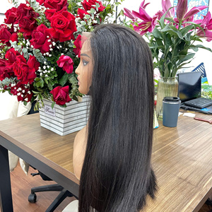 Meilleures ventes! Perruque en cheveux humains avec closure en dentelle au milieu, cheveux naturels raides, pour femmes, style doux, fournisseur de cheveux bruts - Product Image 4