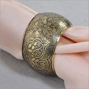 New brass metal printed design handmade napkin ring here <b>top</b> seller trendy <b>table</b> <b>decor</b> wholesale here - Product Image 1