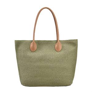 Bolso Tote de Paja Tejido a Mano, Bolso de Playa de Verano con Asas de Cuero, Ecológico, Gran Capacidad, Bolso de Mano para Mujer, Venta al Por Mayor - Product Image 3