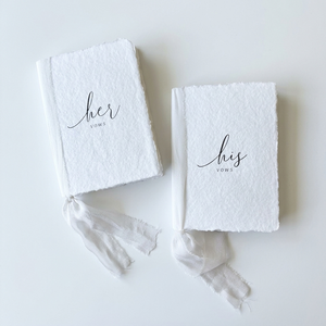 Carnets de Vœux de Mariage Artisanaux Personnalisés avec Vernissage Mat, Papier Coton à Bords Frangés, Rubans en Soie Teints à la Main Sans Couture, Cartes - Product Image 1