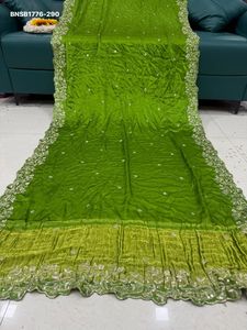 Collection Premium de Sarees en Soie Gajji avec Bandhani Original, Gota Patti et Ensemble de Blouse Brodée à la Main - Fournisseur d'Inde - Product Image 2