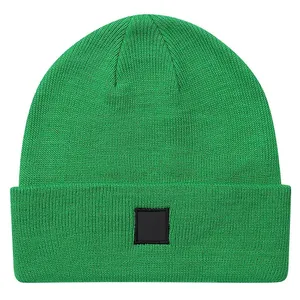 Bonnet unisexe rose en tricot pour l'hiver, 56-58 cm, décontracté, adulte, en acrylique, couleur unie, avec revers - Product Image 4
