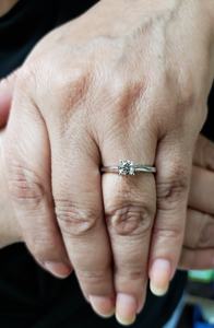 Anillo de Diamante Cultivado en Laboratorio de 0.40 CT, Chapado en Oro de 18K, para Mujer |   Anillo de Compromiso y Boda Elegante y Moderno |   Joyería nupcial minimalista - Product Image 2