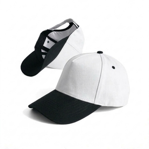 Casquette de baseball unisexe ajustable à 6 panneaux, bicolore vert et noir, en sergé uni, style décontracté - Product Image 2