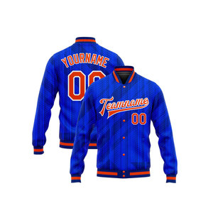 Custom Blue Varsity <b>Jacket</b> for <b>Men</b> Heat Transfer Printing Team Name Number Front Back Design Casual Winter Breathable <b>Letter</b> - Product Image 1