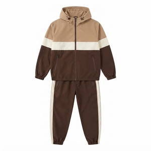 Ensemble de vêtements de sport pour homme, vêtements de sport décontractés personnalisés, veste coupe-vent à blocs de couleur et survêtement de jogging - Product Image 6