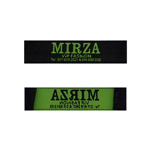 Etiquetas de Tela Personalizadas de Primera Calidad, Económicas, Cortadas con Láser, con Pliegue en el Extremo, Tejidas en Damasco, para Bolsas y Prendas, Lavables - Product Image 1