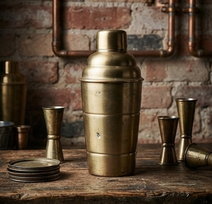 Coctelera Chapada en Oro para Bartender, Utensilios de Bar de Alta Gama, Nuevo Diseño, Acero Inoxidable, para Martini y Bebidas - Product Image 1