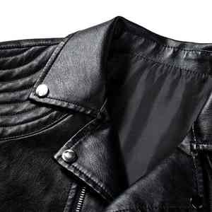 Chaqueta de cuero de primera calidad para hombre, chaqueta de piel de oveja a la moda, chaqueta de cuero para motociclismo de invierno para hombre - Product Image 5