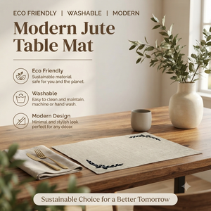 Napperon de table brodé en jute naturelle de qualité supérieure 33×48 cm pour table à manger, table basse, usage domestique et commercial, en vente - Product Image 4