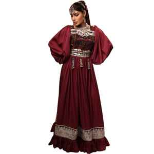 Vestido Afgano Kuchi de Diseño Vintage, Hecho a Mano, Tradicional, Tribal, Bordado, para Mujer, Vestido Afgano Kuchi para Festivales, Cultura Pashtun - Product Image 1