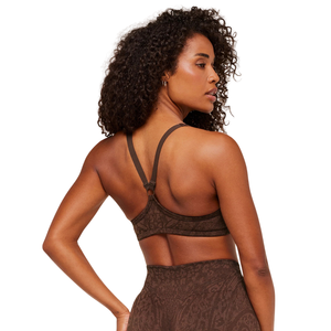 Sujetador Deportivo con Estampado de Leopardo para Mujer, con Logotipo Personalizado, Soporte Ligero, Transpirable, para Yoga, Fitness, Gimnasio, Entrenamiento, Color Marrón Suave - Product Image 5