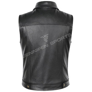 Gilet en cuir personnalisable pour homme, respirant, séchage rapide, style classique hiver, veste sans manches pour moto, style urbain, couleurs personnalisées - Product Image 2