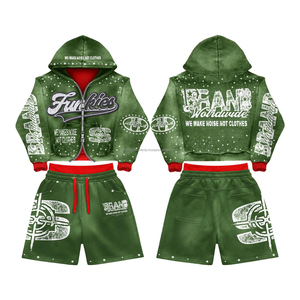 Custom Sweatsuit Track Short Set Nylon Polyester Suit <b>Summer</b> Two Piece Windbreaker Tracksuit Hoodie and Shorts <b>Jacket</b> Sets <b>Men</b> - Product Image 1