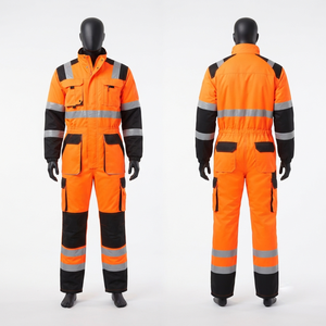 Combinaison de travail unisexe de qualité supérieure, 245 GSM, en sergé de coton poly, noire, imperméable, certifiée CE, séchage rapide, logo personnalisé - Product Image 1
