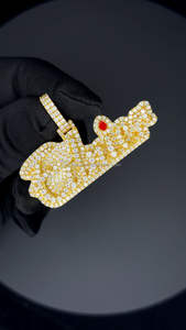 Design de luxe VVS diamant 925 pendentif en argent Sterling nom personnalisé hommes femmes glacé Moissanite plaqué or lettres pendentif - Product Image 3