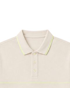 เสื้อโปโลชายสีเบจและสีเขียวนีออนแบบสั่งทำพิเศษ แขนสั้น สวมใส่สบาย เหมาะสำหรับเล่นกอล์ฟ ระบายอากาศได้ดี ผลิตจากโพลีเอสเตอร์คุณภาพพรีเมียมสำหรับฤดูร้อน - Product Image 6