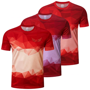 Men's <b>Geometric</b> Pattern Quick Dry Short Sleeve O Neck T-<b>Shirt</b> Regular Fit Casual Polyester Knitted Top - Product Image 3